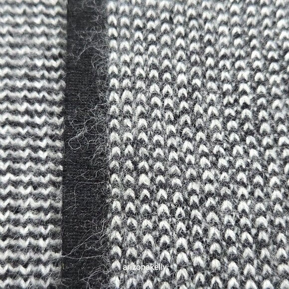 {{{Thick}}} Cashmere Wrap Birdseye Knit Black & White Symphony - Picture 5 of 14